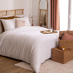 Atmosphera Parure de Lit 3 Pièces Seersucker 240x220cm Blanc