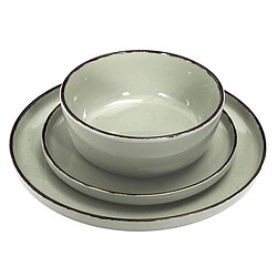 Paris Prix Service de Table 12 Pièces Grès du Temps 27cm Vert