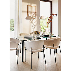 Atmosphera Table à manger en verre pour 6 personnes HECATE - Noir