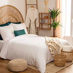 Atmosphera Parure de Lit 3 Pièces Percale 240x220cm Blanc