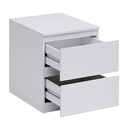 Five Simply Smart Table de Chevet 2 Tiroirs Design Dolo 50cm Blanc