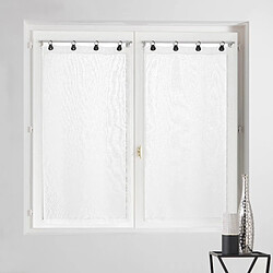 Avis Douceur D'Interieur Paire de Voilages à Anneaux Linka 60x120cm Blanc