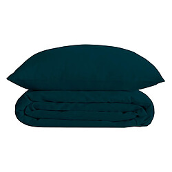 Atmosphera Parure de Lit 3 Pièces Percale 240x220cm Bleu Egéen