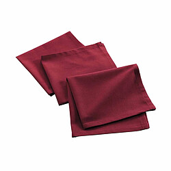 Paris Prix Lot de 3 Serviettes de Table Mistral 40x40cm Bordeaux