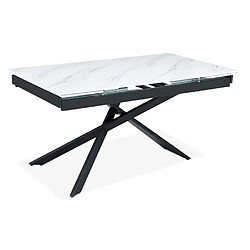 Paris prix Table à manger extensible - Blanc & noir