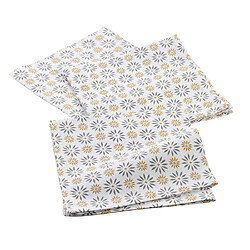 Paris Prix Lot de 3 Serviettes de Table Floreor 40x40cm Gris