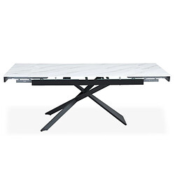 Paris prix Table à manger extensible - Blanc & noir