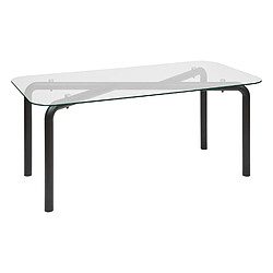 Atmosphera Table à manger en verre pour 6 personnes HECATE - Noir