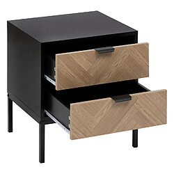 Acheter Five Simply Smart Table de chevet 2 tiroirs chevron en bois ÉLONE - Noir