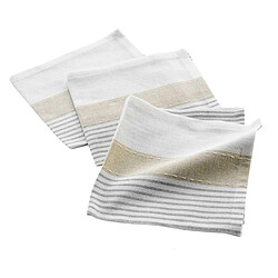 Paris Prix Lot de 3 Serviettes de Table Iliade 40x40cm Gris
