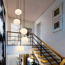 Home Deluxe Suspension en verre SUNA blanc - 5 flammes