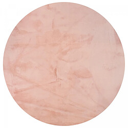 UnAmourDeTapis Tapis salon Ø200cm LYN10 LAVABLE Gris Rose, tapis shaggy à longs poils
