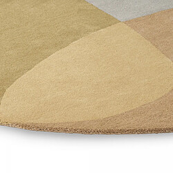 UnAmourDeTapis tapis chambre 160x230 fait à la main en laine gris et vert ovale motif abstrait pas cher