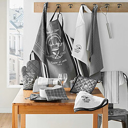 Avis Paris Prix Lot de 2 Torchons de Cuisine Grand Chef 50x70cm Blanc & Gris