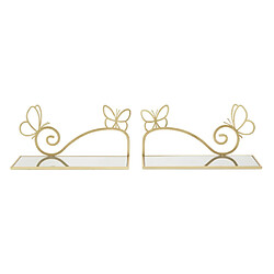 Paris prix lot de 2 chevets muraux Butterfly - Or