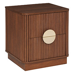Atmosphera Chevet 2 tiroirs effet noyer effet noyer WANY - Marron