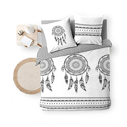 Paris Prix Parure de Lit 3 Pièces Indian Dream 260x240cm Blanc pas cher