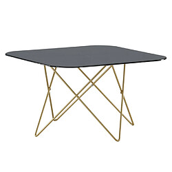 Paris Prix Table Basse en Verre Marbré Tristar 80cm Noir & Or