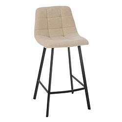 Paris Prix Chaise de Bar Matelassée Bouclette Kent 95cm Blanc