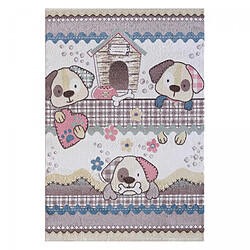 UnAmourDeTapis Tapis enfant 80x150 rectangle tissé crème DOGRA