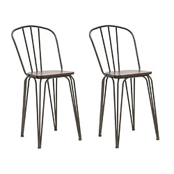 Paris Prix Lot de 2 Chaises de Bar Industriel Harlem 102cm Gris Foncé