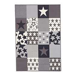 UnAmourDeTapis Tapis enfant 80x150 rectangle tissé crème LYN1 CARETOILE
