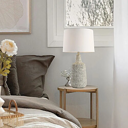 Home Deluxe Grande lampe de table aspect pierre CARO - Blanc