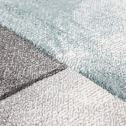 UnAmourDeTapis tapis chambre 160x230 tissé bleu et gris clair rectangle motif géométrique pas cher