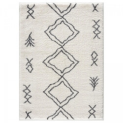 UnAmourDeTapis Tapis berbère 200x280 tissé motif ethnic LYN4 DOUX 3 crème