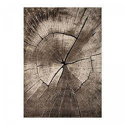UnAmourDeTapis tapis salle à manger 200x290 tissé taupe rectangle motif floral RAMPI