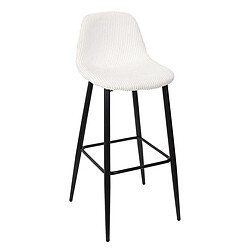 Paris Prix Lot de 2 Chaises de Bar Côtelé Scott 100cm Beige