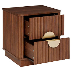 Atmosphera Table de Chevet 2 Tiroirs Wany 50cm Marron