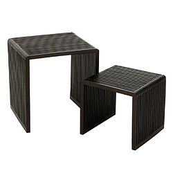 Paris Prix Lot de 2 Tables Basses en Bois Teck 50cm Noir