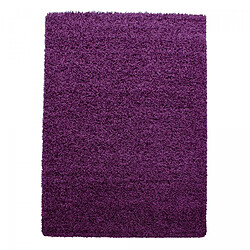un amour de tapis Tapis poils longs shaggy 100x200 rectangle tissé violet motif uni UNI L