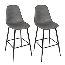 Paris Prix Lot de 2 Chaises de Bar Amber 106cm Gris
