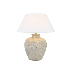 Home Deluxe Grande lampe de table aspect pierre LENE - Blanc