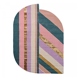 UnAmourDeTapis tapis salon 200x280 fait à la main en laine rose et vert