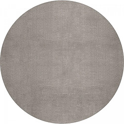 UnAmourDeTapis Tapis rond salon Ø200cm LYN10 LAVABLE Argent uni, tapis shaggy à longs poils