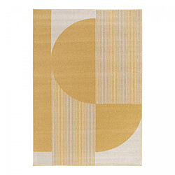 UnAmourDeTapis tapis chambre 120x170 tissé beige et jaune rectangle motif géométrique CONTUNI