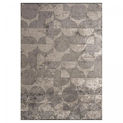 UnAmourDeTapis Tapis kilim 240x340 rectangle tissé en coton beige motif rétro-vintage VINOVA