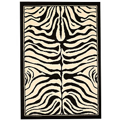 UnAmourDeTapis tapis salon 120x170 tissé noir rectangle motif animaux ZEBRE