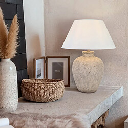 Home Deluxe Grande lampe de table aspect pierre LENE - Blanc