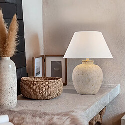 Home Deluxe Petite lampe de table en pierre LENE - Blanc