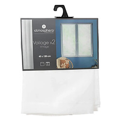 Atmosphera Lot de 2 Rideaux Voilage Moly 60x120cm Blanc