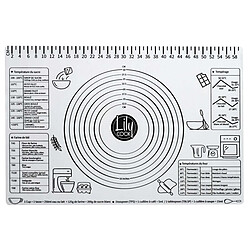 Paris Prix Tapis de Pâtisserie Gradué Anti Adhésif 40x60cm Gris