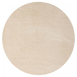 un amour de tapis Tapis salon 200x200 LYN10 LAVABLE Beige uni, tapis shaggy à longs poils