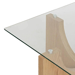 Atmosphera table basse verre trempé - transparent et naturel