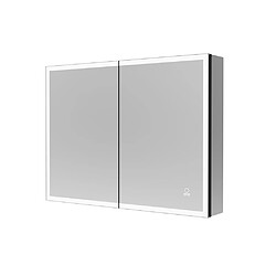 Home Deluxe Armoire de toilette LED EVE noir 80 x 60 cm