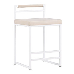 Paris Prix Chaise de Bar en Velours Opelika 80cm Beige