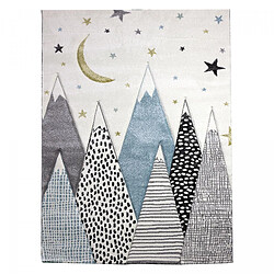 UnAmourDeTapis Tapis enfant 160x230 rectangle tissé gris et bleu SNOWSKY